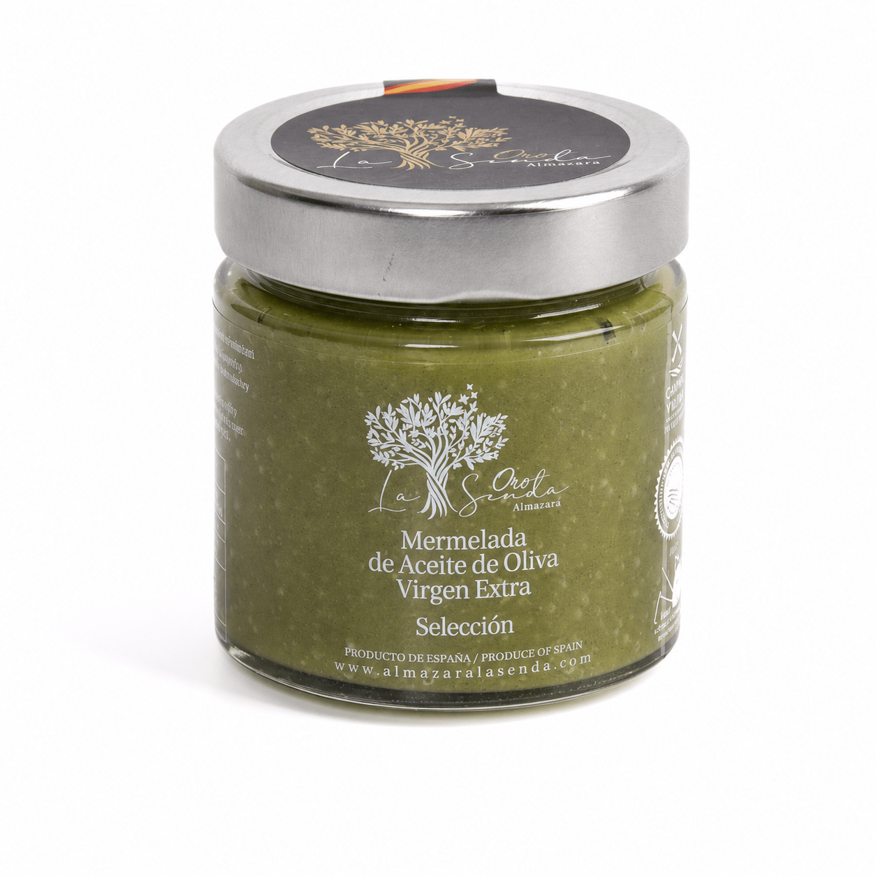 Tarro de mermelada de AOVE ecológico con espirulina 180 g Oro La Senda