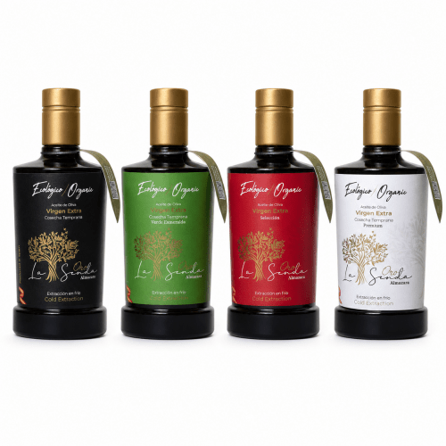 Pack degustación de 4 AOVEs ecológicos de 500 ml Oro La Senda